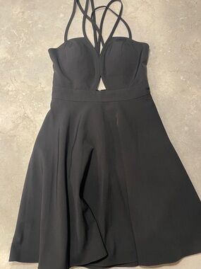 Classic Black Strappy Fit-and-Flare Dress